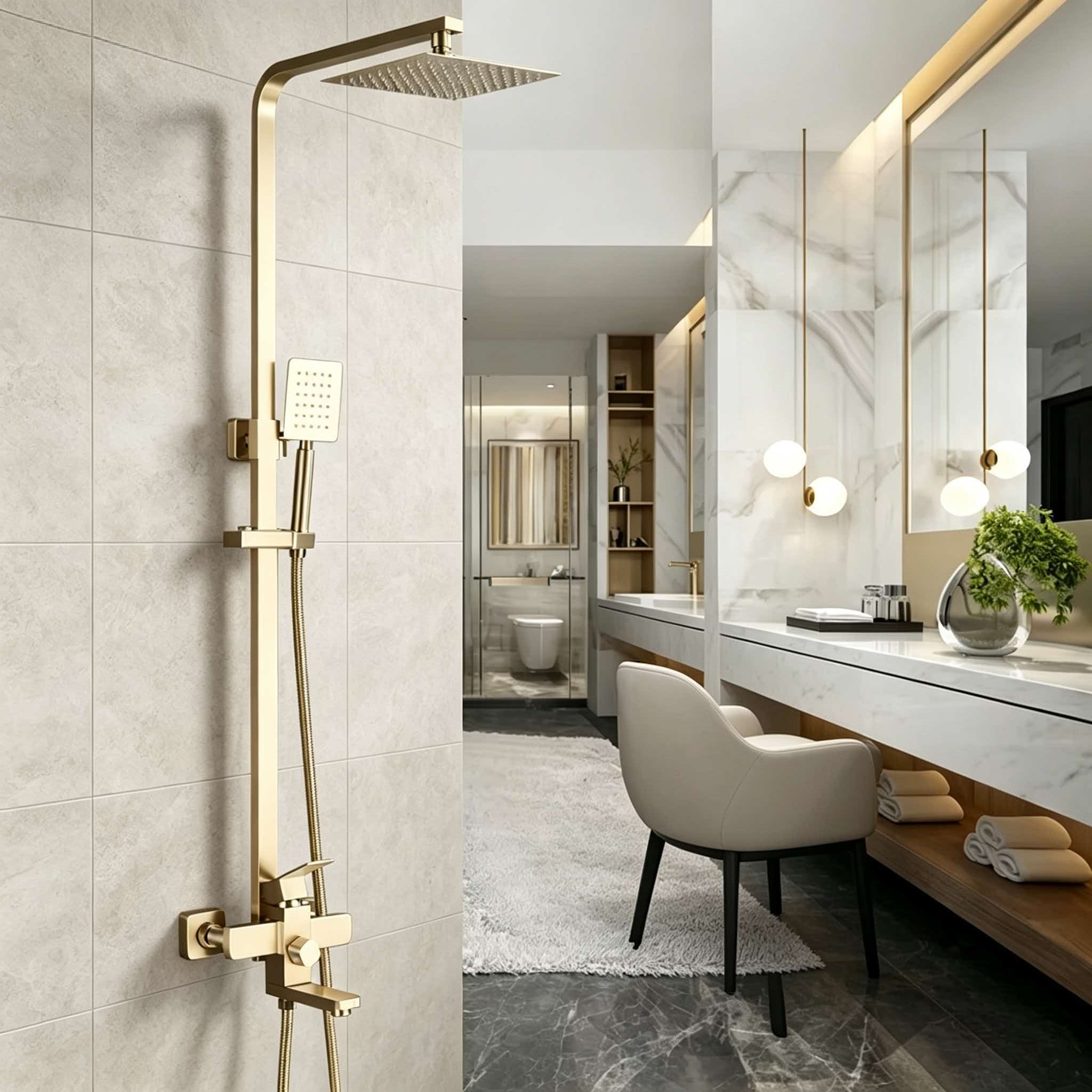Home In Bathroom - Gold shower set stainless steel pressurized