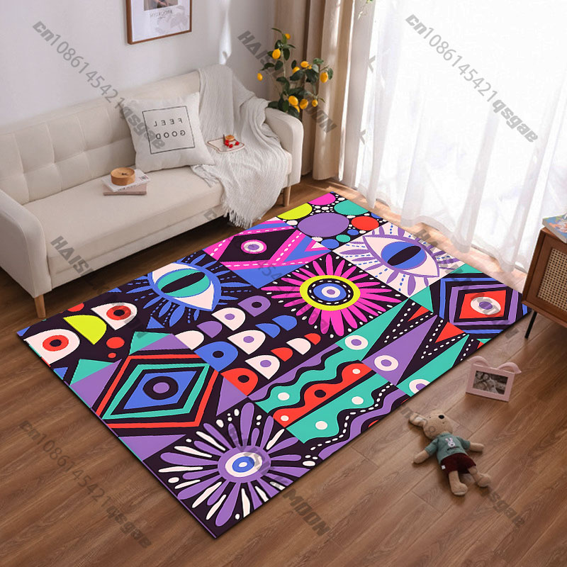 Home Bathroom Colors - Abstract shapes patterns colors carpet Yoga