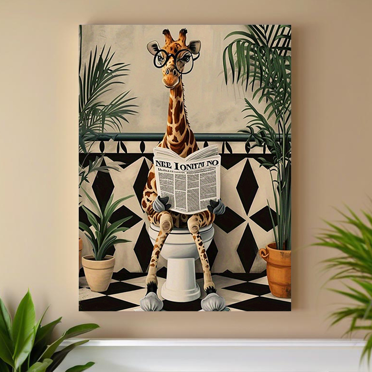 Home Bathroom Wall Decor - 2D Flat, 2D Flat, 1pc Canvas