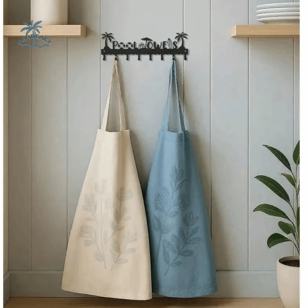 Home Bathroom Door Signs - Multi-functions Metal Wall Hook Key Rack