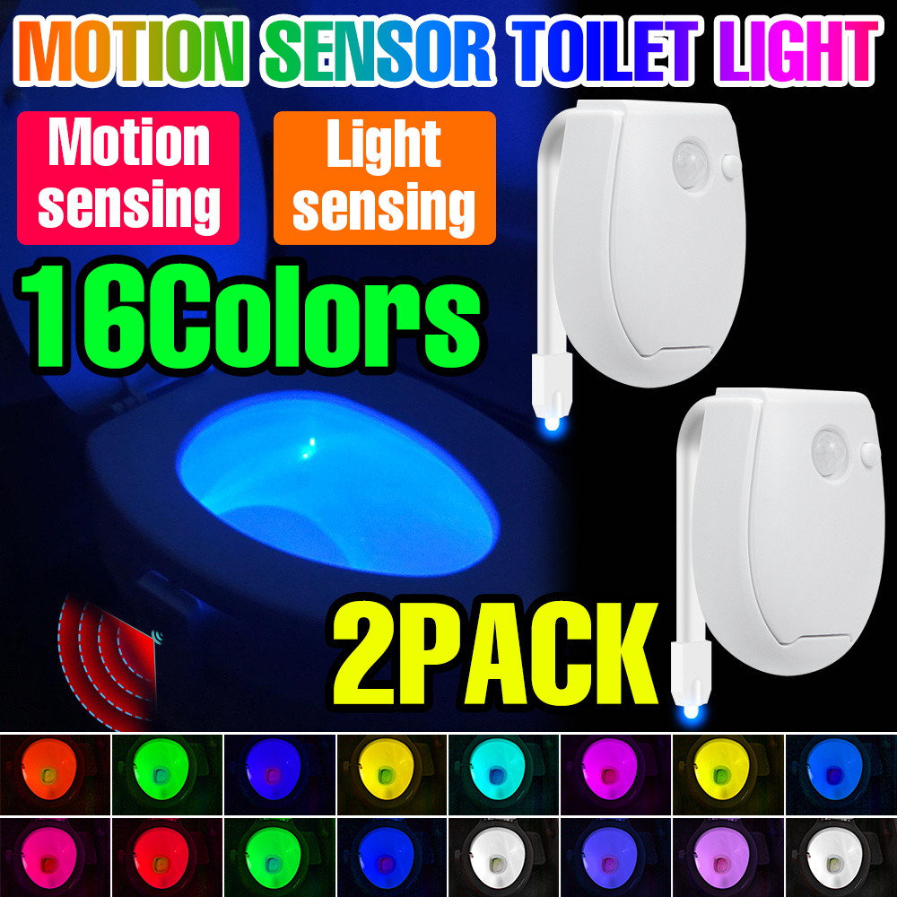 Home Bathroom Colors - 2pcs LED PIR Motion Sensor Toilet