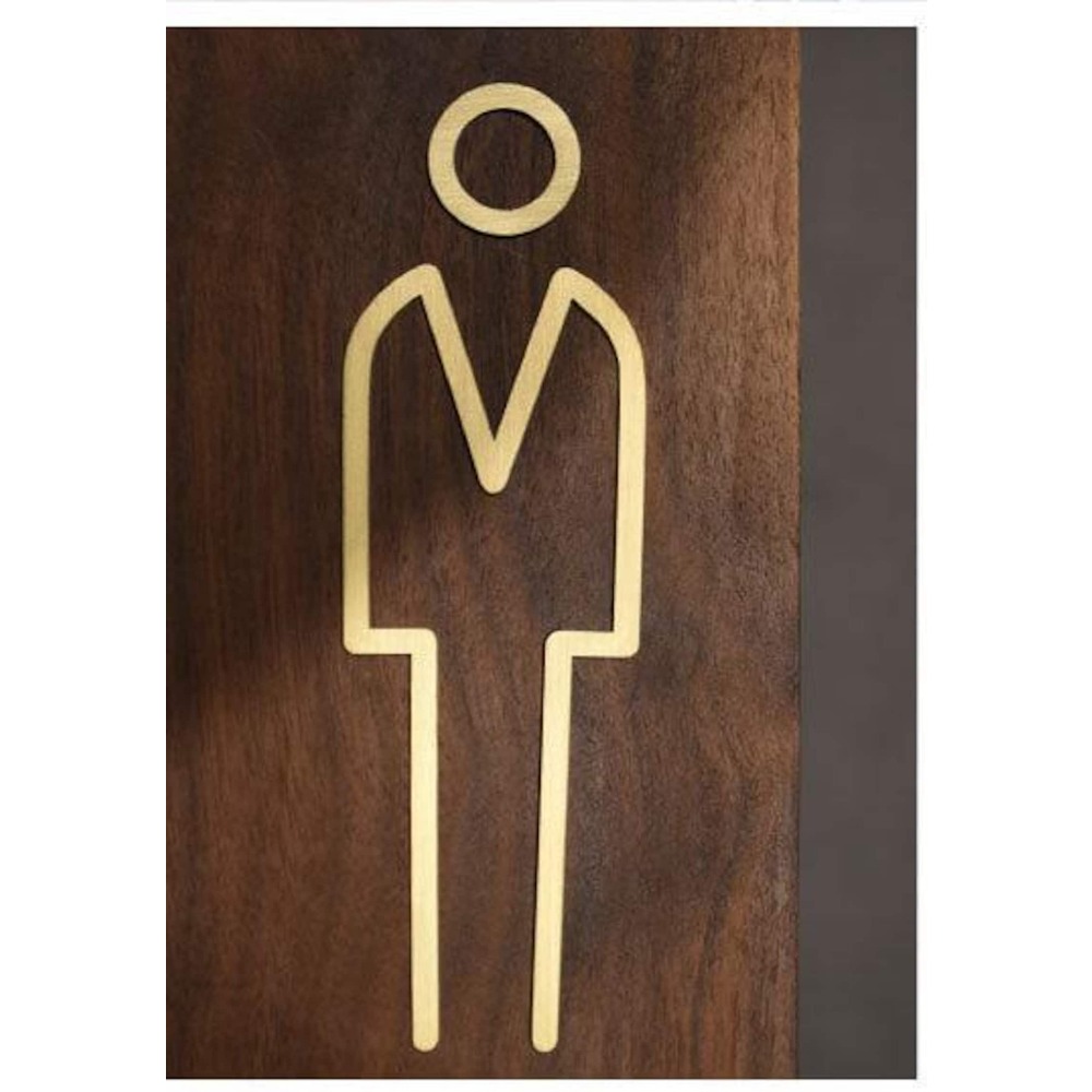 Brass Restroom Door Sign, Gold - Home Bathroom Door Signs review and price