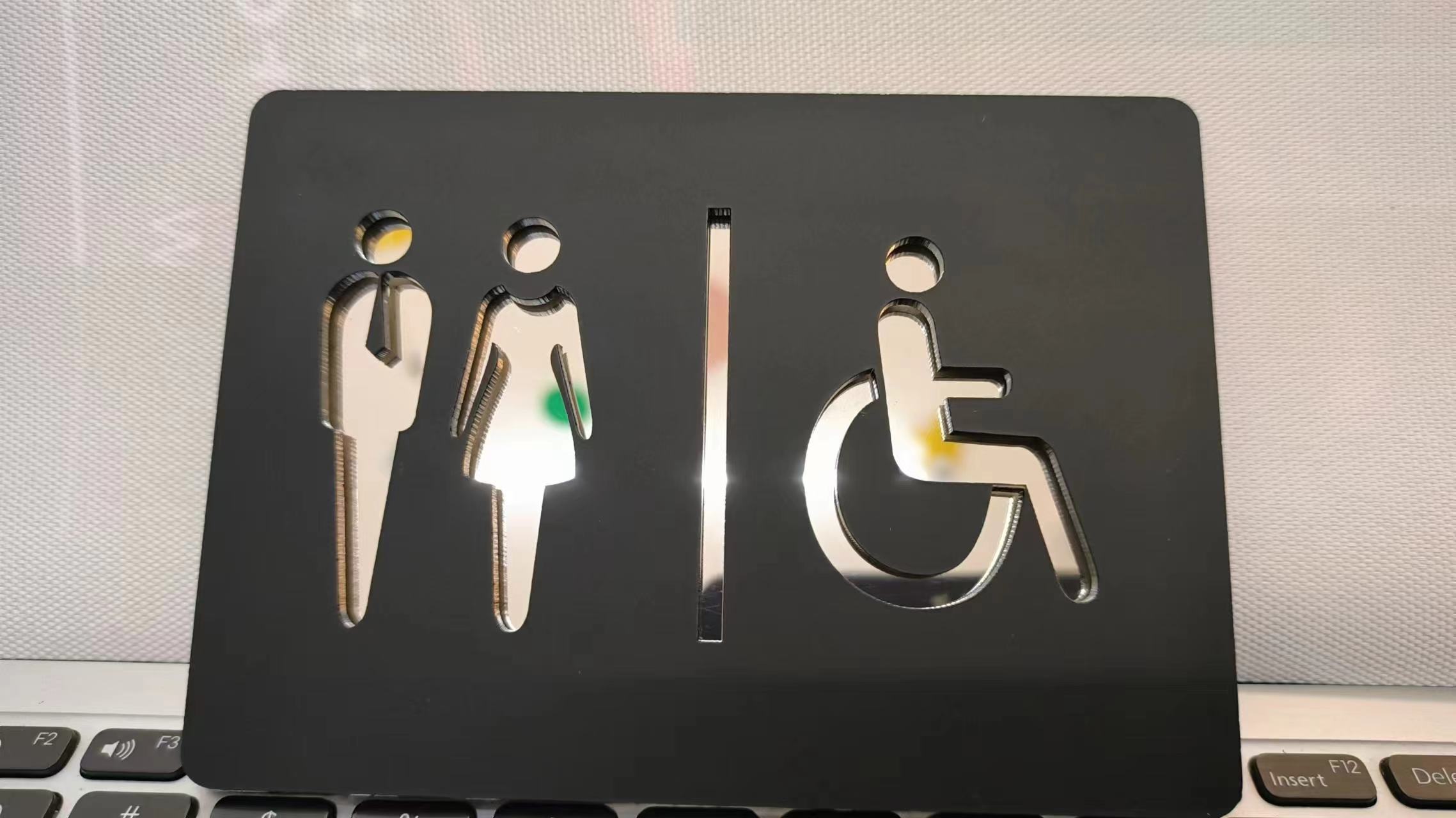 Matte Black Gold Toilet Sign P - Home Bathroom Door Signs review and price