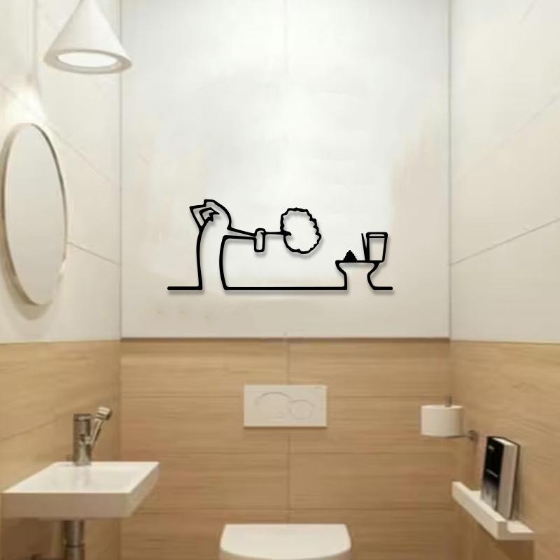 New Minimalist Line Metal Bath - Home Bathroom Door Signs review and price