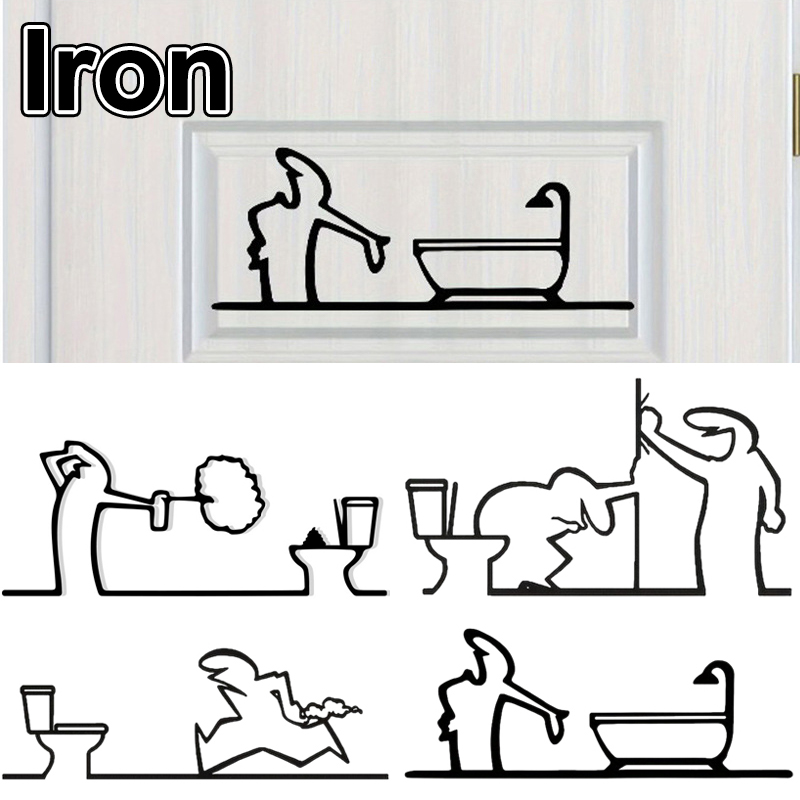 New Minimalist Line Metal Bath - Home Bathroom Door Signs review and price