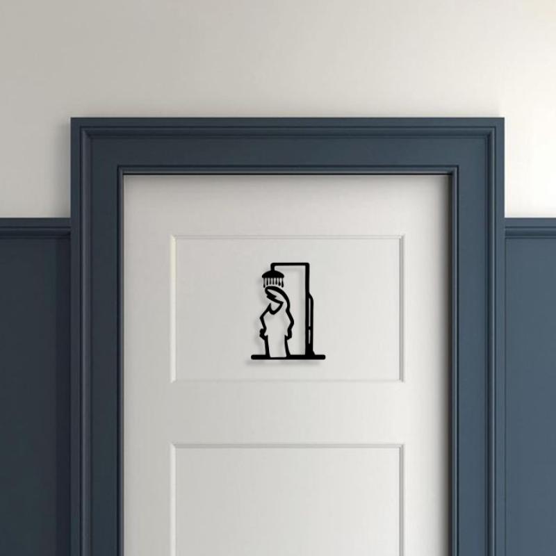 1PCS Minimalist Line Metal Bat - Home Bathroom Door Signs review and price