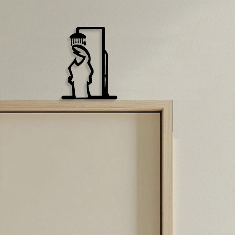 1PCS Minimalist Line Metal Bat - Home Bathroom Door Signs review and price