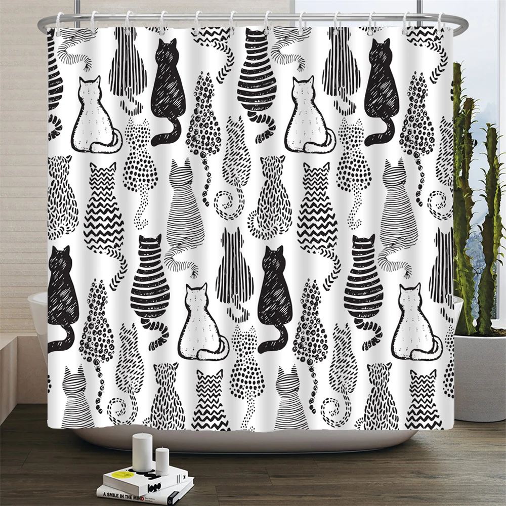 Cat Printed Shower Curtain Car - Shower Curtain Liner review and price