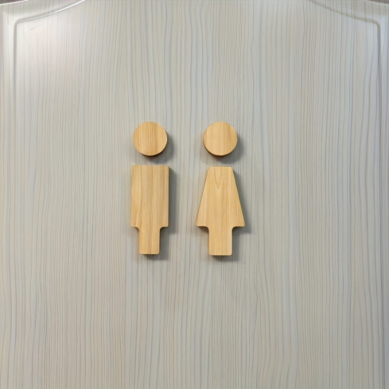 2PCS Wooden Bathroom Sign for  - Home Bathroom Door Signs review and price