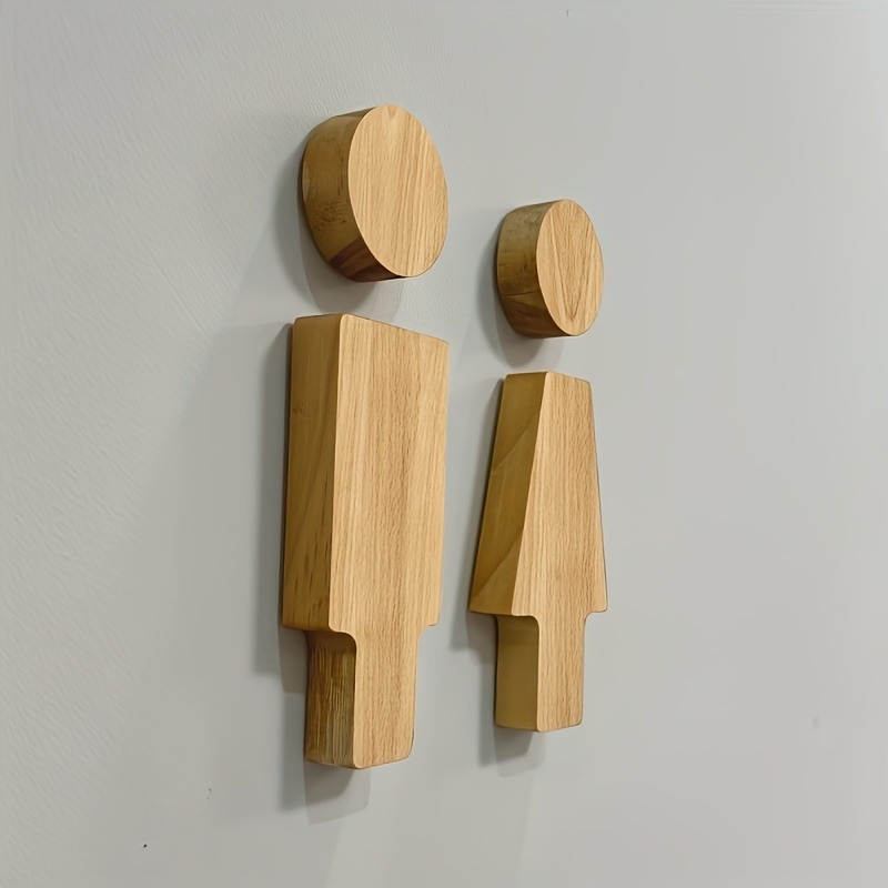 2PCS Wooden Bathroom Sign for  - Home Bathroom Door Signs review and price