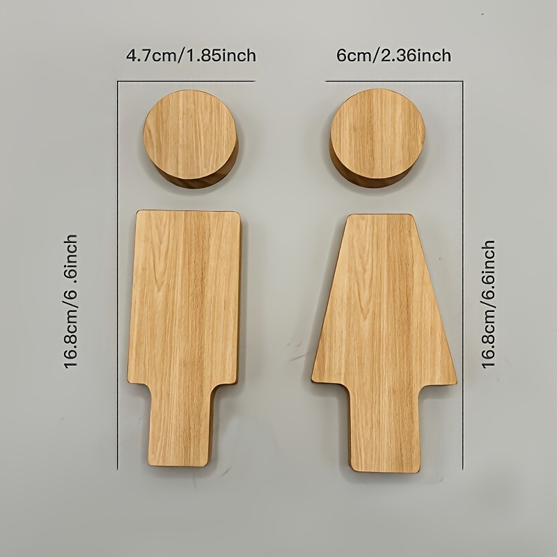 2PCS Wooden Bathroom Sign for  - Home Bathroom Door Signs review and price