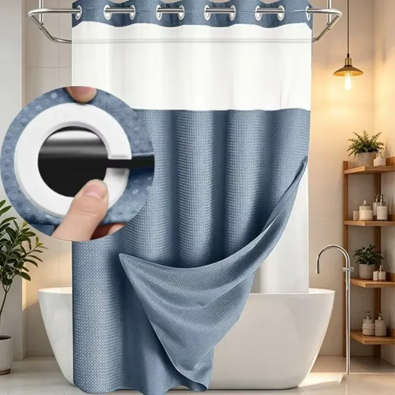 1PC Dotted Waffle Weave Shower - Shower Curtain Liner review and price