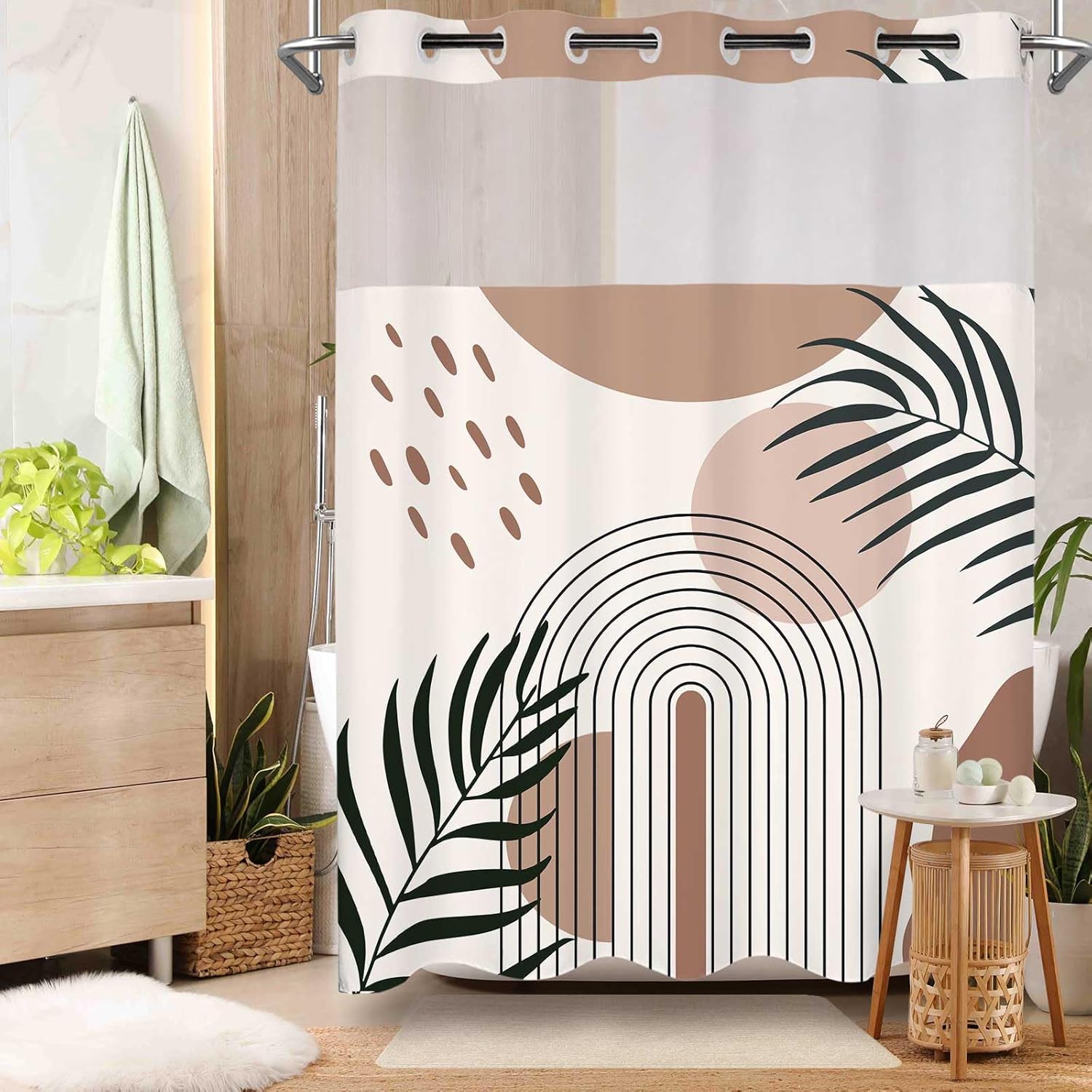No Hook Shower Curtain with Sn - Shower Curtain Liner review and price