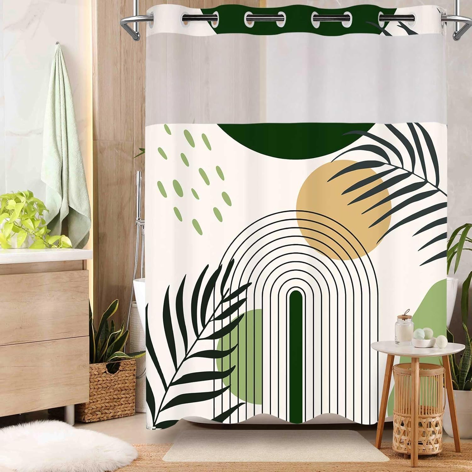No Hook Shower Curtain with Sn - Shower Curtain Liner review and price