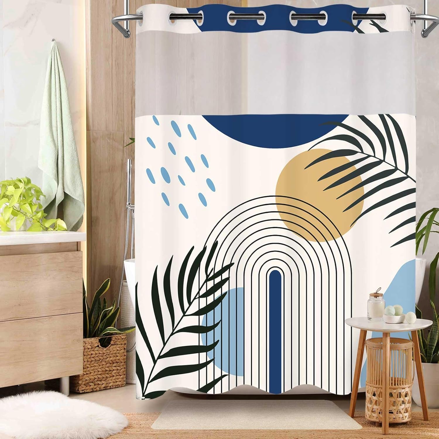 No Hook Shower Curtain with Sn - Shower Curtain Liner review and price