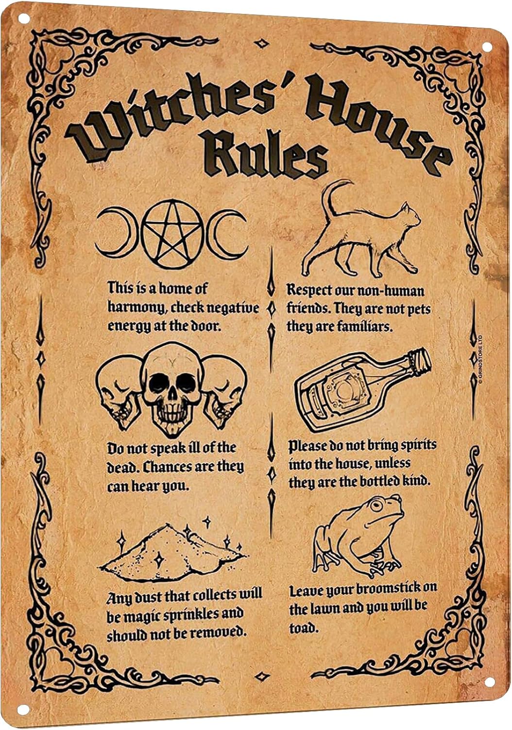 Y1, Witch;s House Rules Metal  - Home Bathroom Door Signs review and price