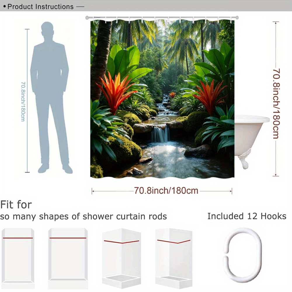 Tropical Jungle Shower Curtain - Shower Curtain Liner review and price