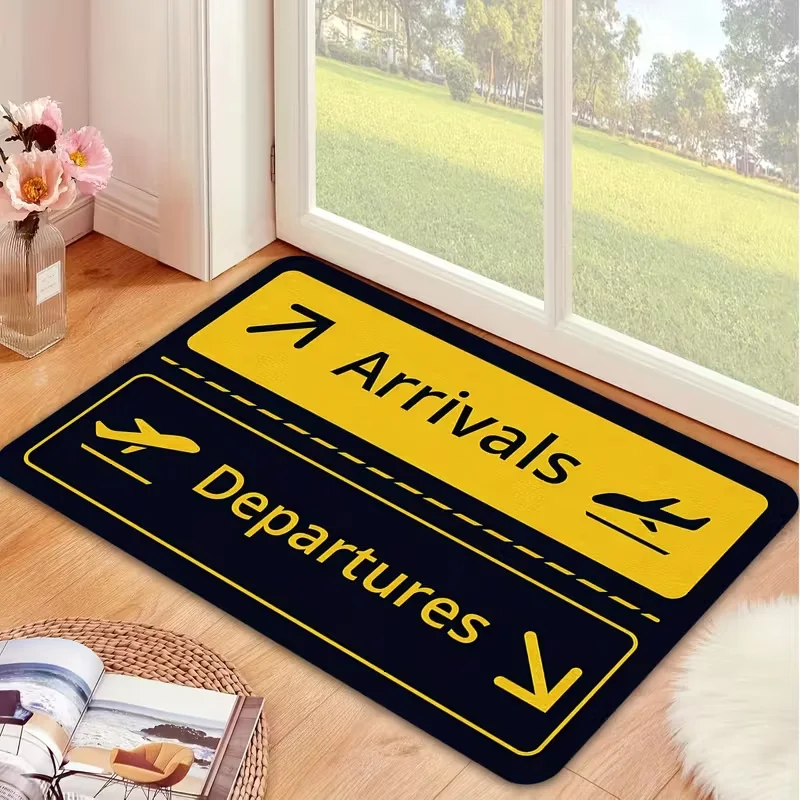 Airport Sign Doormat Funny Ent - Home Bathroom Door Signs review and price