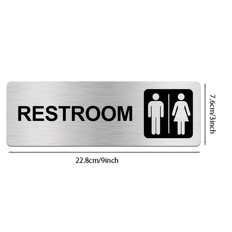 1Pcs Brushed Metal Restroom Si - Home Bathroom Door Signs review and price