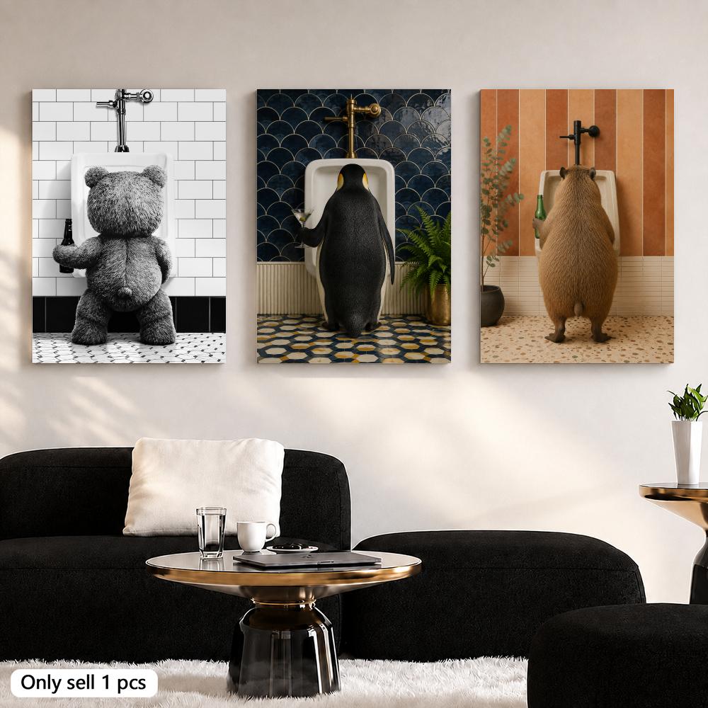 Teddy Bear with Beer in Bathro - Home Bathroom Wall Decor review and price