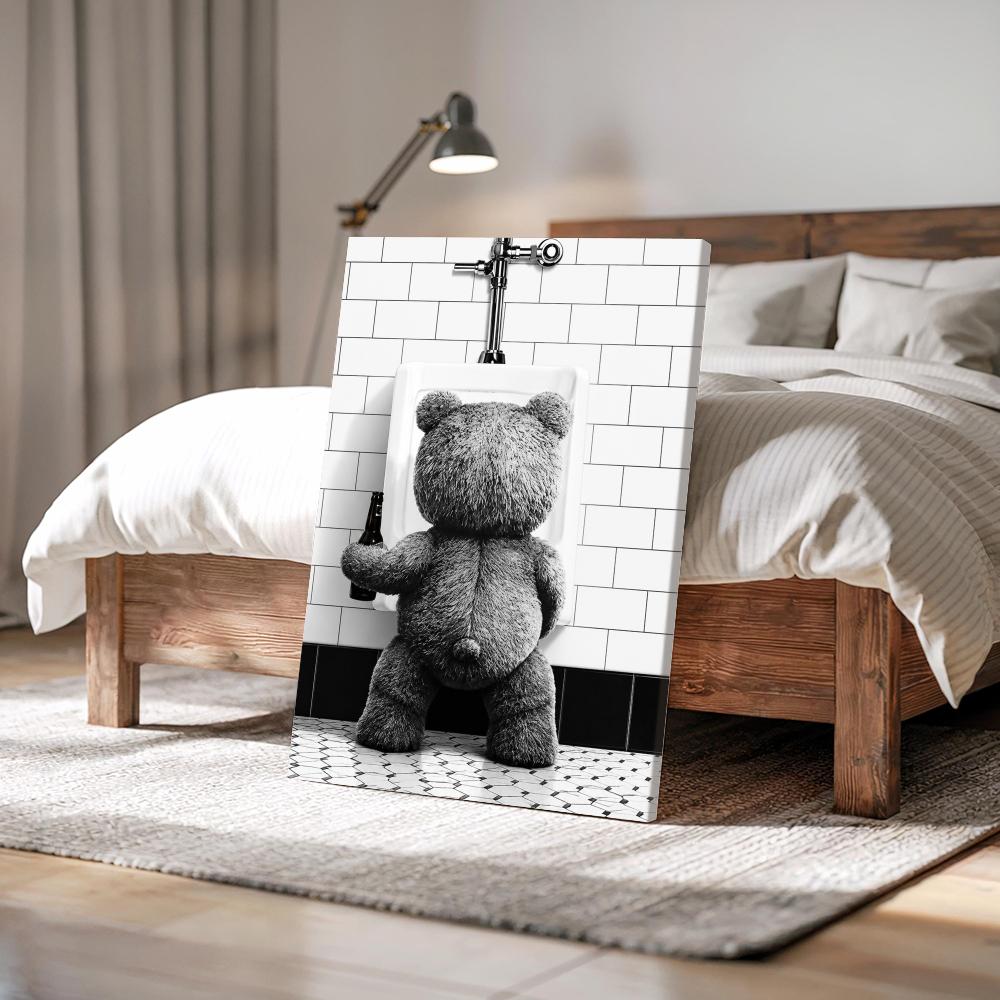 Teddy Bear with Beer in Bathro - Home Bathroom Wall Decor review and price