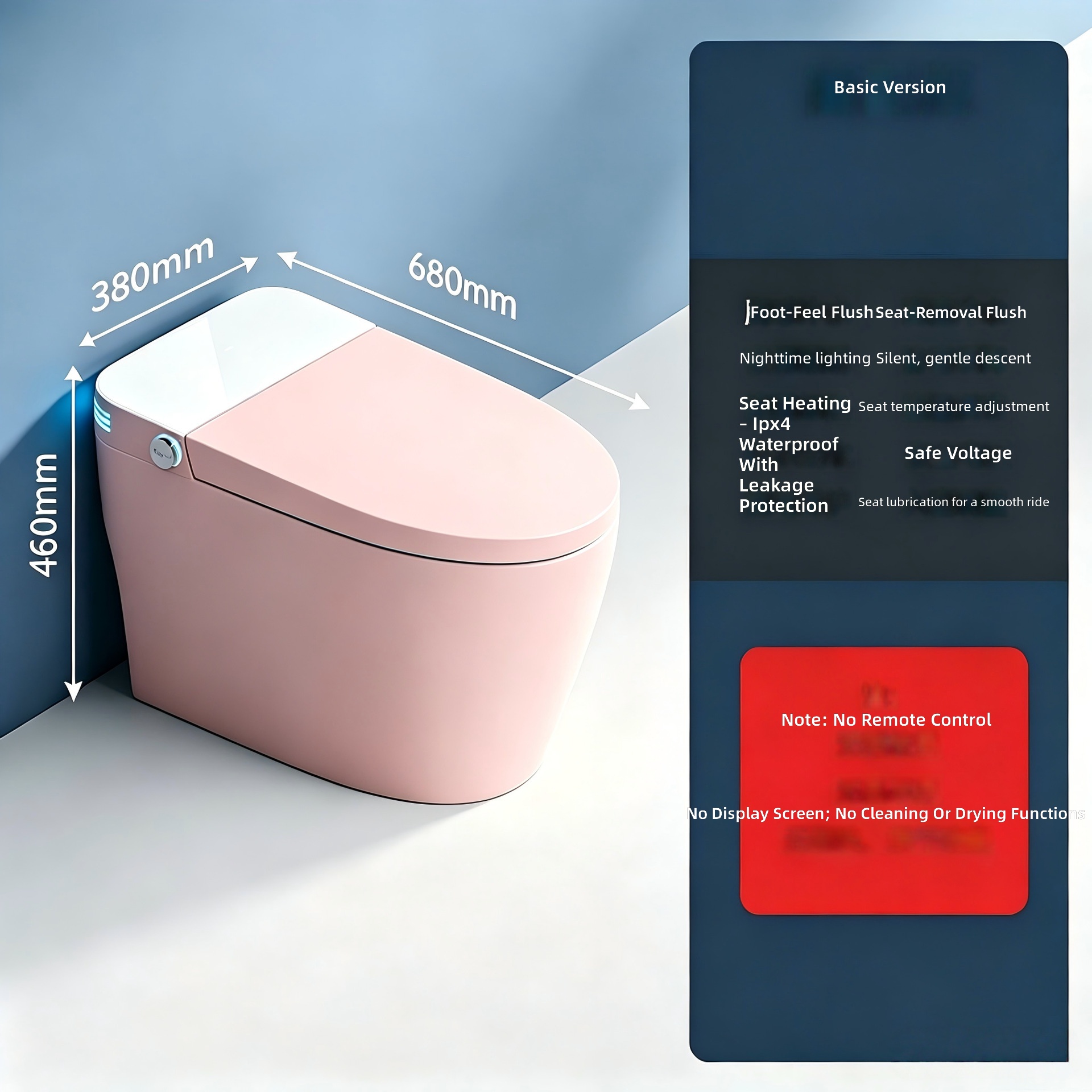 Smart Toilet, Pink, All-in-1 A - Home In Bathroom review and price