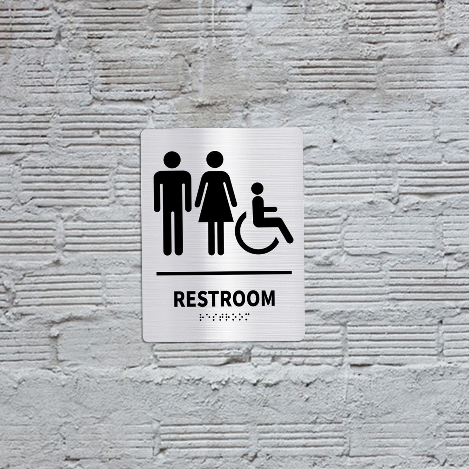 2Pcs Restroom Sign Stainless S - Home Bathroom Door Signs review and price