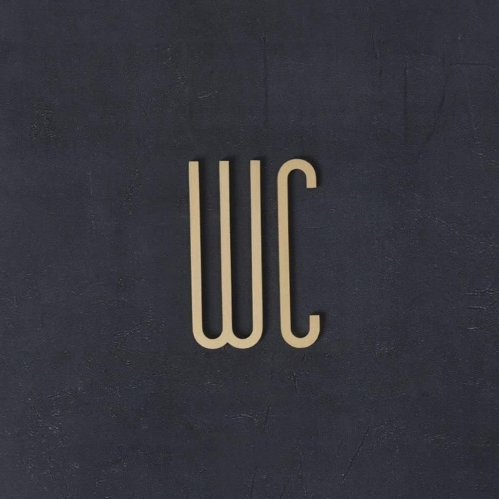 Self Adhesive Brass WC Sign Re - Home Bathroom Door Signs review and price